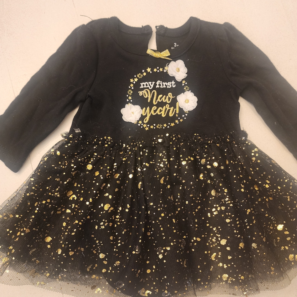 Baby Starters Black and Gold New Year Dress